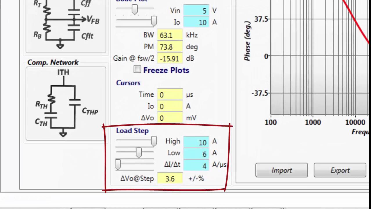 LTpowerCAD: Loop Compensation & Load Transient