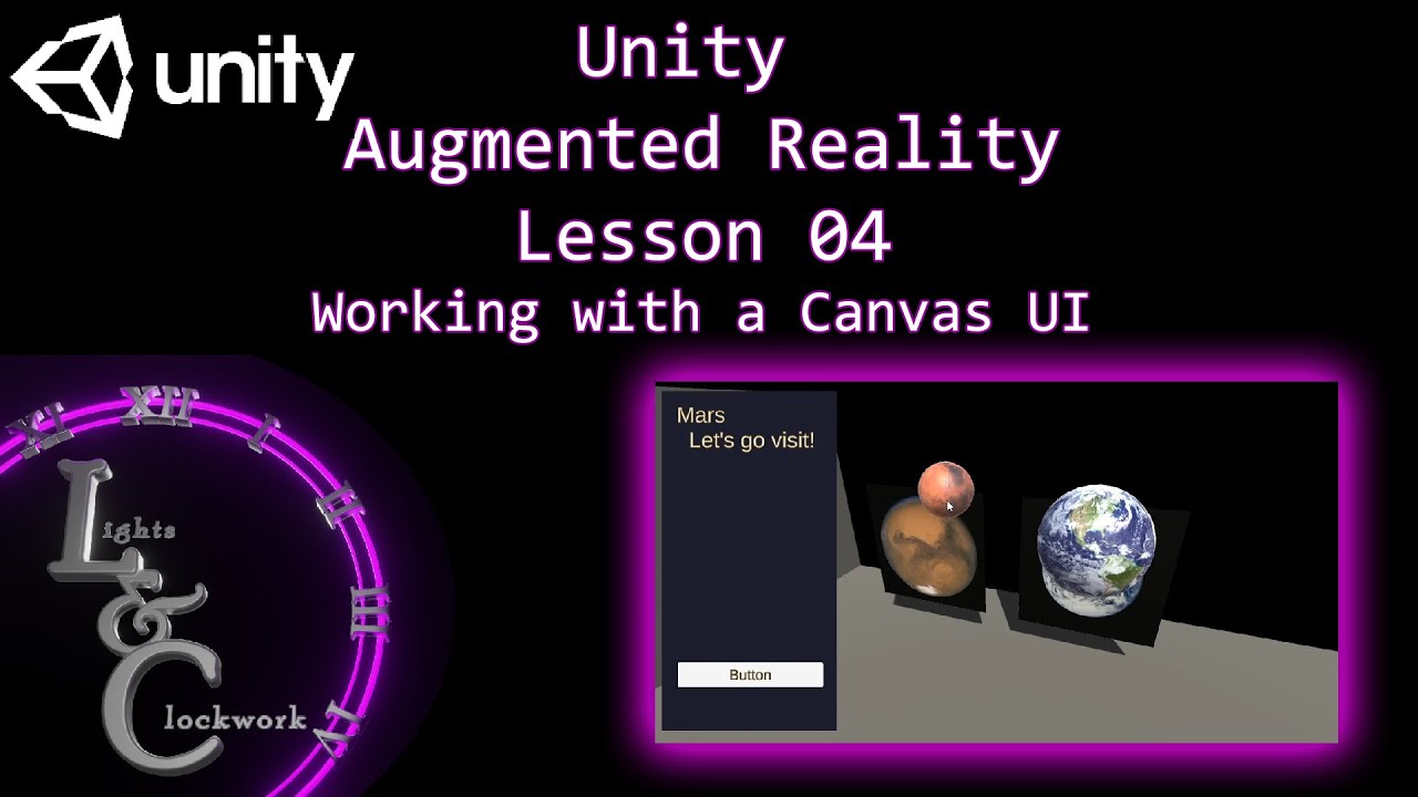 Unity AR — Учебное пособие по дополненной реальности, Урок 4 — Пользовательский интерфейс Canvas