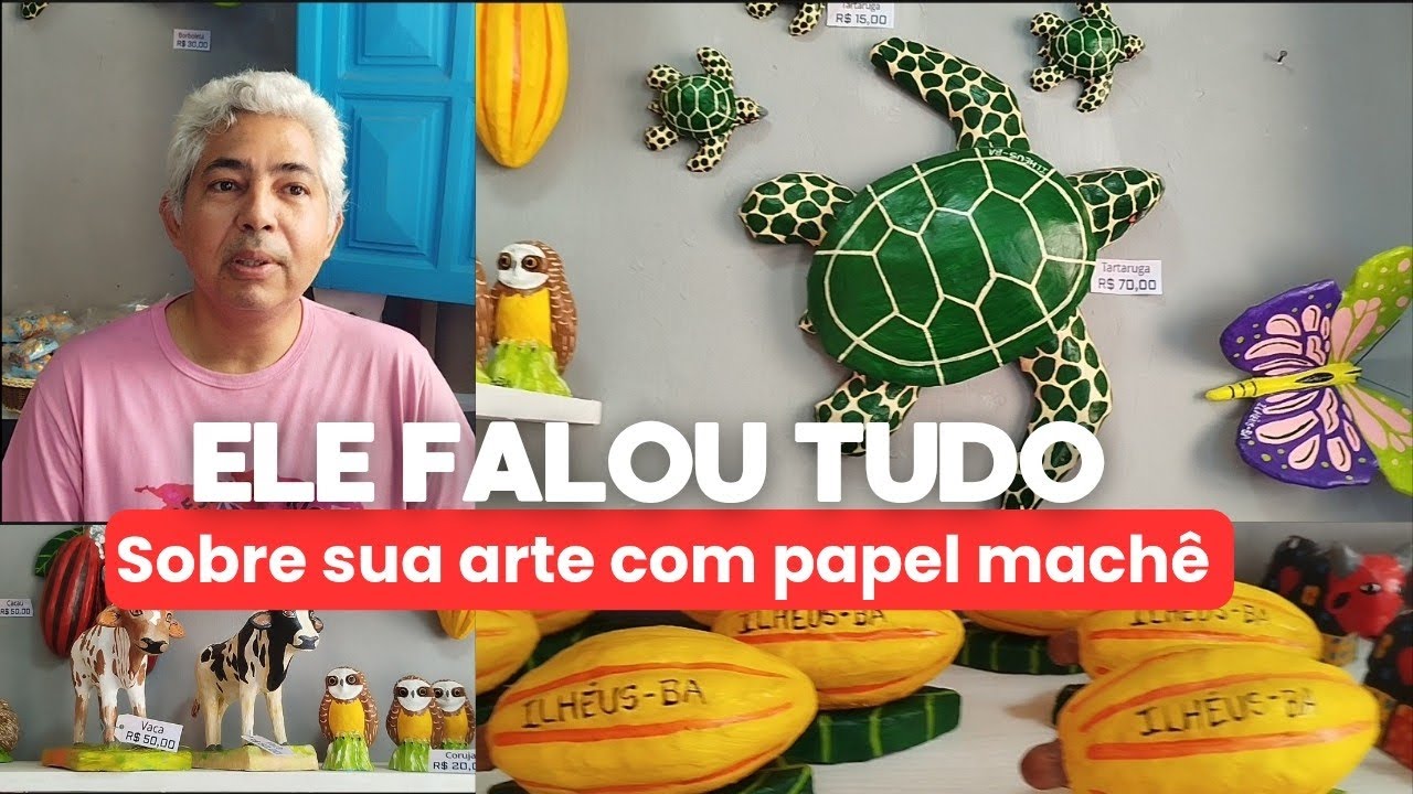 Escultura em Papel Machê: Artista de Olivença que transforma cultura em escultura | Ilhéus - Bahia