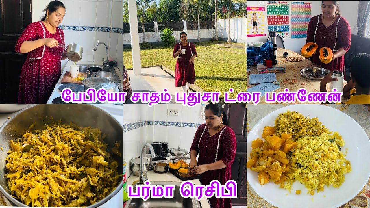 புதுசா ஒரு ரெசிபி ட்ரை பண்ணேன் சூப்பரா வந்தது 😍பேபியோ சாதம் //day in my life in brunei country 