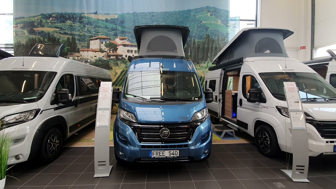 Free Hymer campervan : 540 blue evolution.  Short tour.