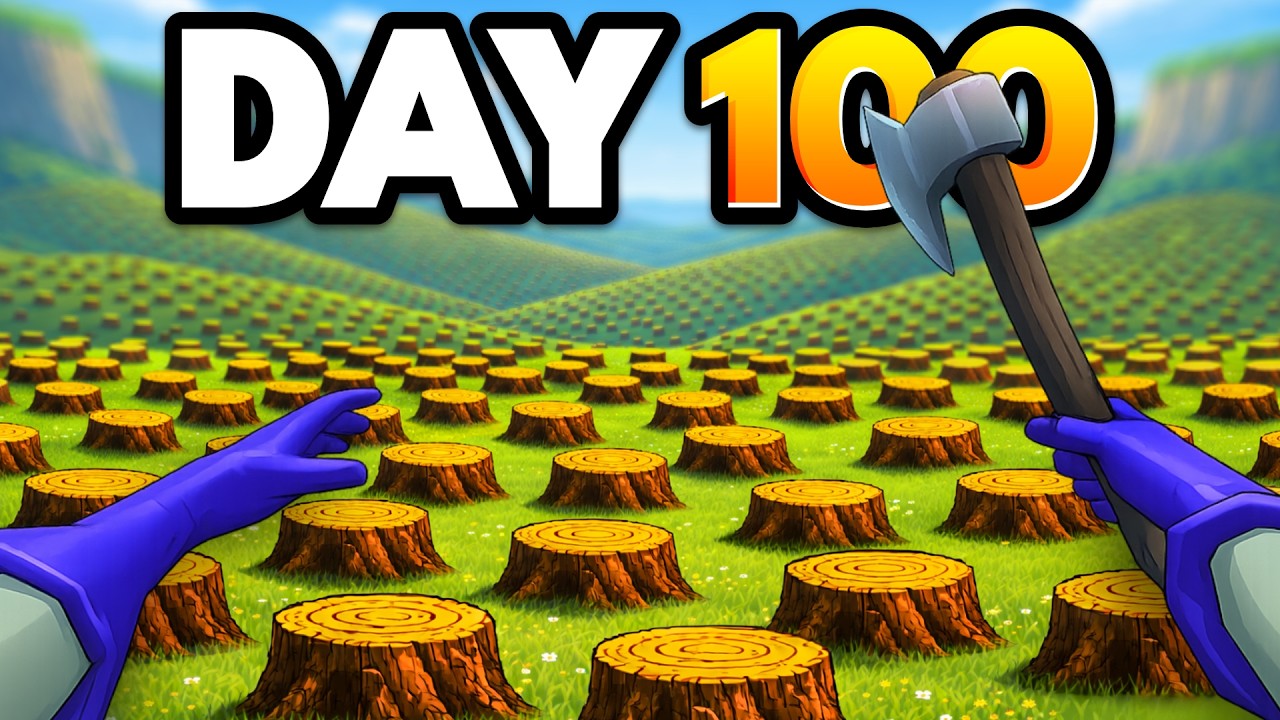 I Spent 100 DAYS Chopping Down Every Tree in Lumberjacked...