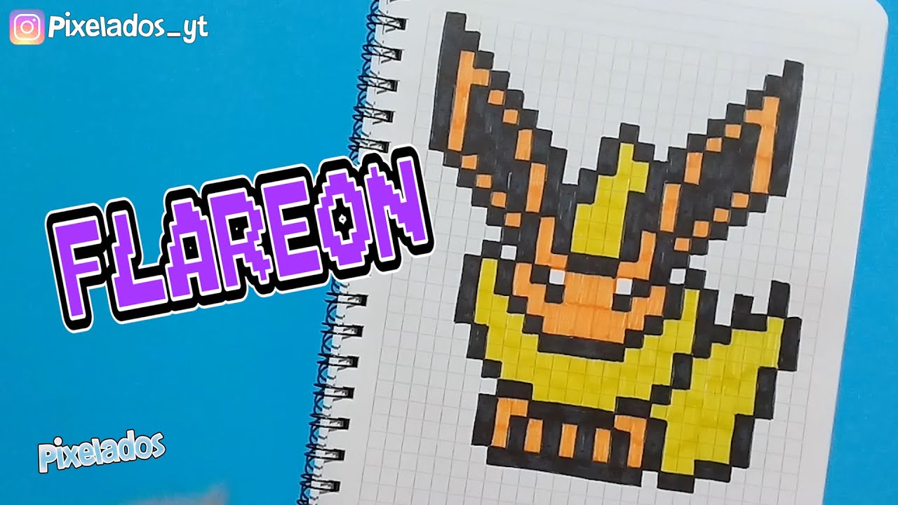 COMO DIBUJAR FLAREON de POKEMON PIXEL ART - PIXELADOS