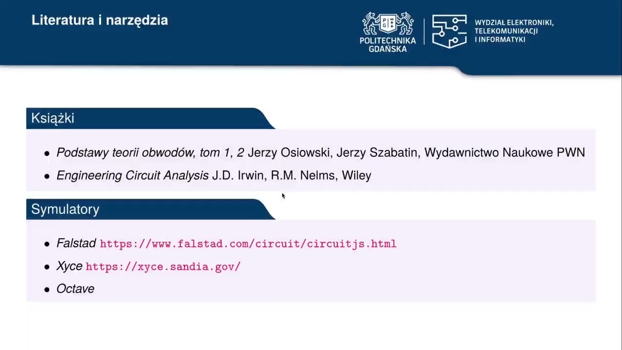 Obwody i sygnały, wykład 1 (EIT) 2026.02.26