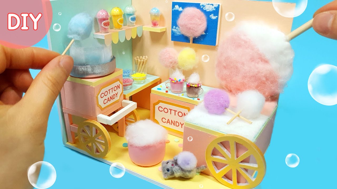 DIY Miniature Dollhouse -  Cotton Candy Room deocr ! So sweet ~