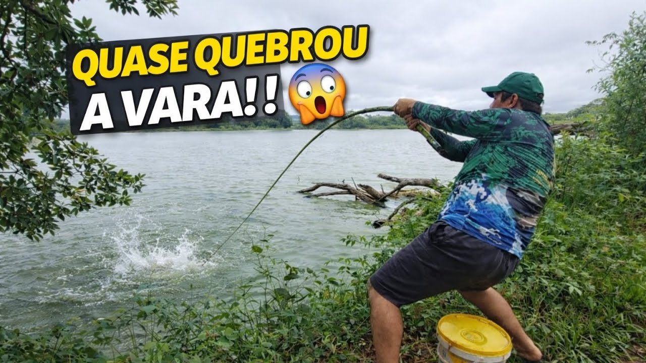 O PEIXE PUXOU TÃO FORTE QUE QUASE FUI PRA AGUÁ! pescaria