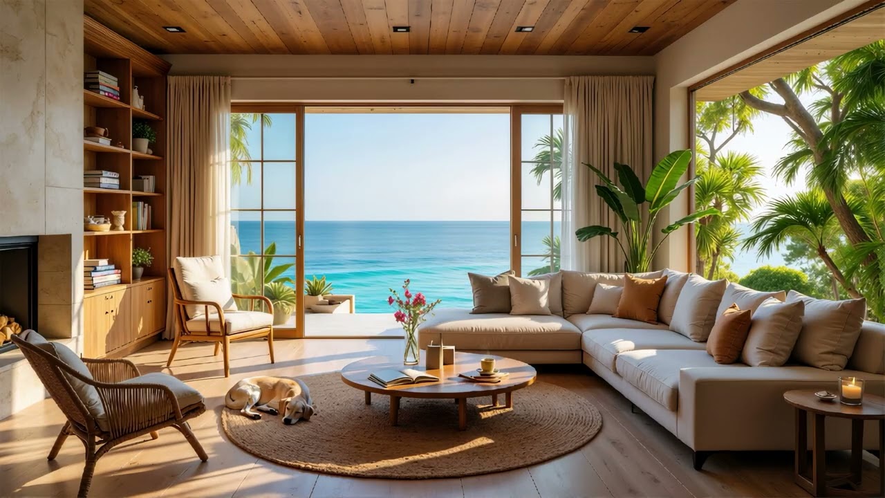 Wake Slowly by the Ocean | Blue Horizon Lounge with Morning Piano, Soft Jazz & Sea Air
