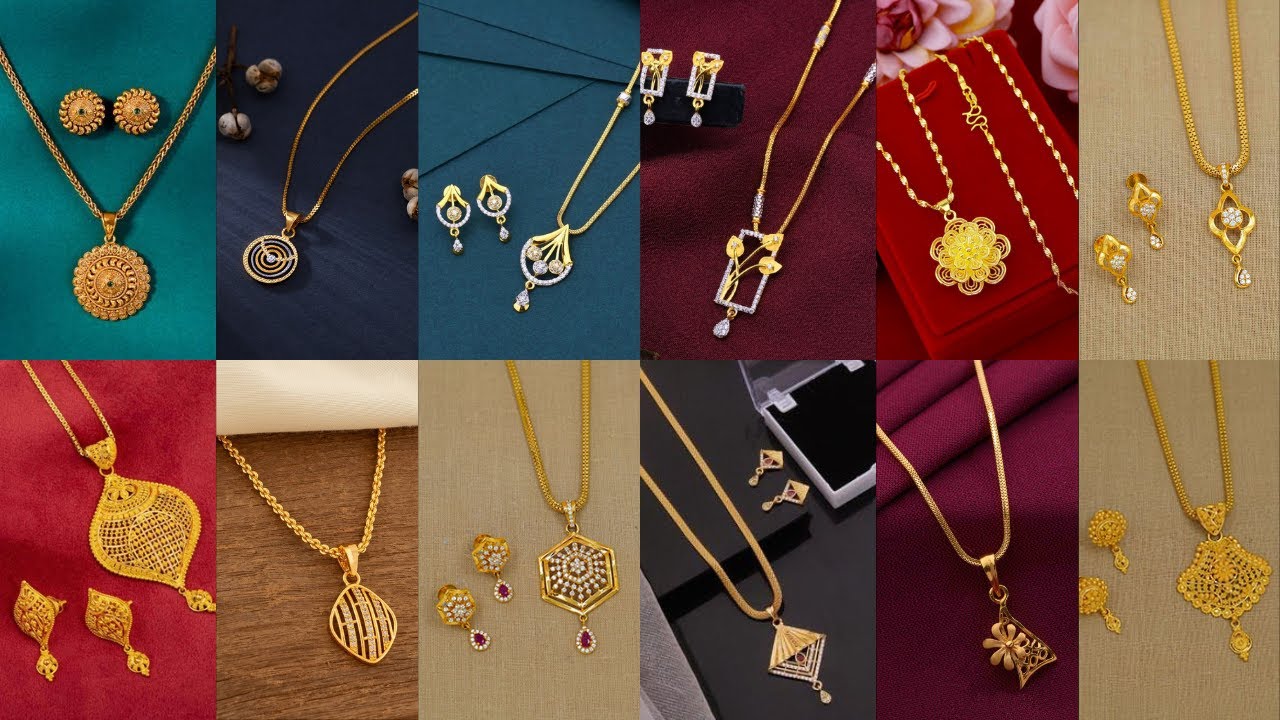 New Lightweight Gold Chain Pendant Set Design/Gold Locket Earring Set Design/Gold Jewellery 2025-26