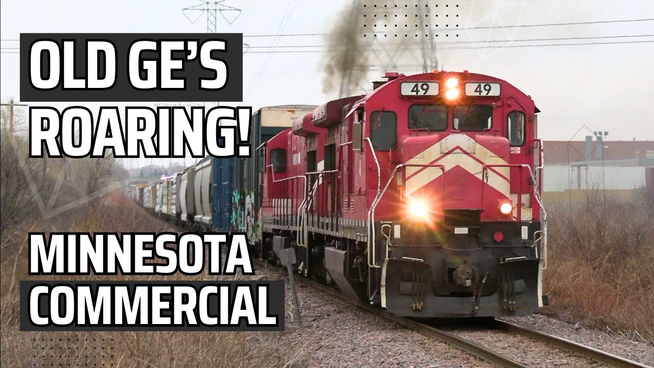 Smoking, Screaming, and Roaring! Old School GE's on The Minnesota Commercial in Rain and SNOW.