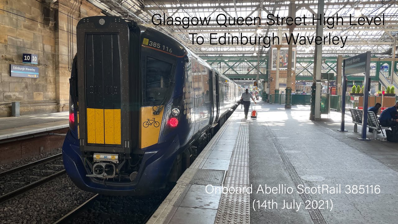 Glasgow Queen Street to Edinburgh Waverley onboard Abellio ScotRail 385116 (14th July 2021)
