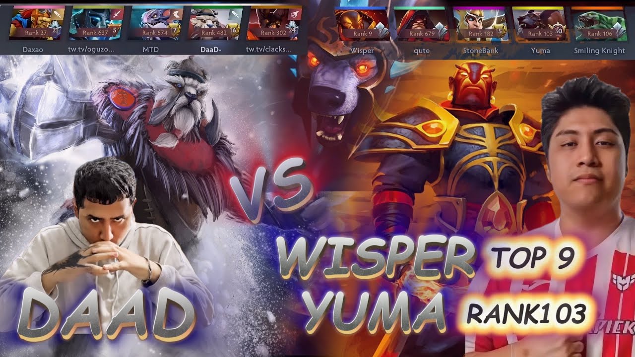 DAAD CON TUSK 🔥 SE METE A UN DOTA DE ALTO CALIBRE CONTRA WISPER (RANK 8) Y YUMA (108)  Dota 2 🌶️