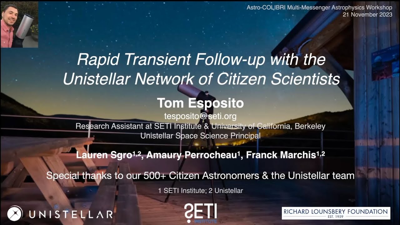 Rapid Transient Follow-up with the Unistellar Network of Citizen Scientists (Tom Esposito)