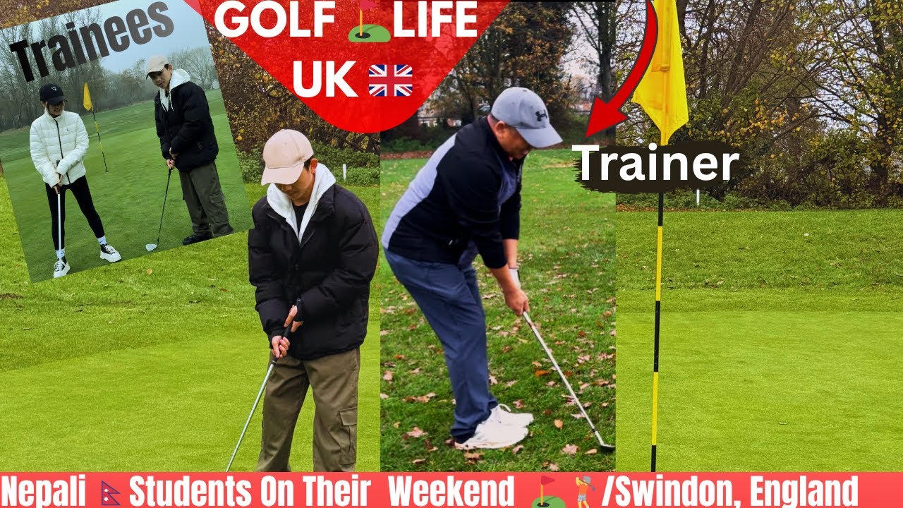 Nepali Students le UK 🇬🇧 Ma Golf⛳Khelna Sikdai॥Trainer ​@ShimranTravel॥Winter ❄⛄Lagesi Chiso Baddhai