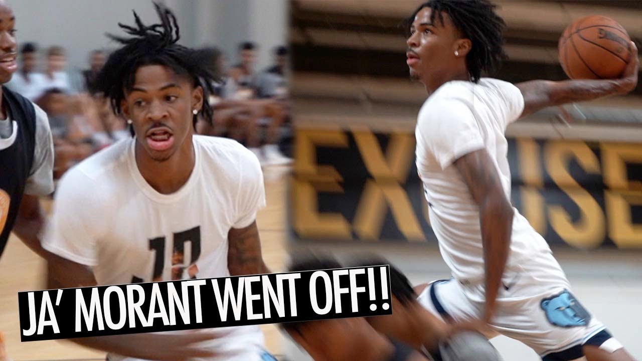JA MORANT CRAZY DUNKS IN FRONT OF HIGH SCHOOL BASKETBALL TEAM THAD!