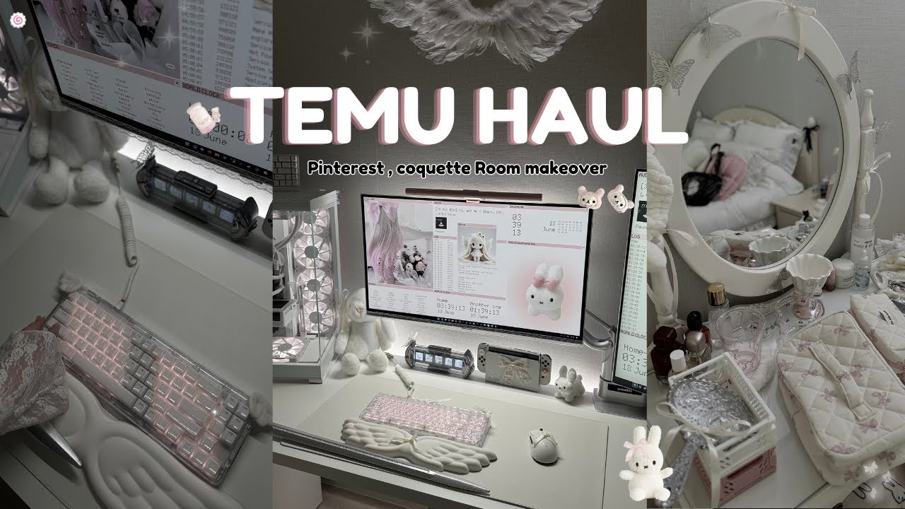 TEMU HAUL ౨ৎ ⋆｡ ㅣRoom makeover ;  Pinterest , coquette inspo ʚ˚  ㅣAesthetic desk ㅣcute Shojo Girl  🤍