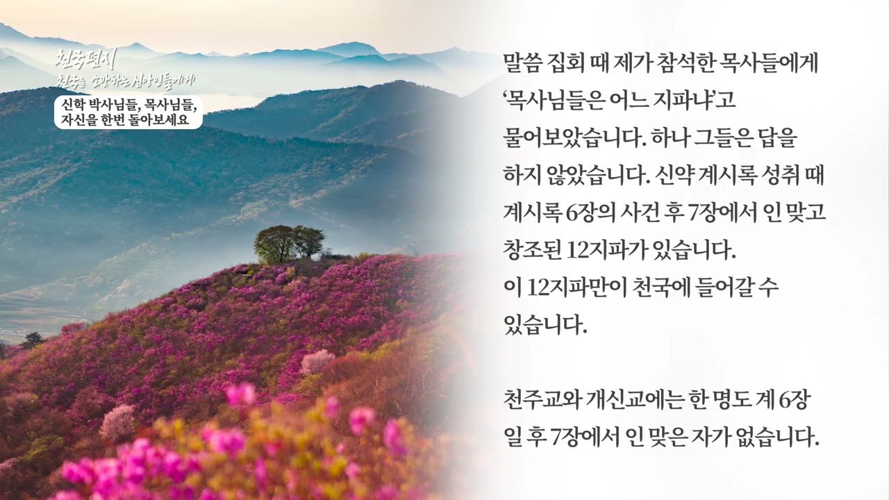 [천국편지] 신학 박사님들, 목사님들, 자신을 한번 돌아보세요 #신천지 예수교회