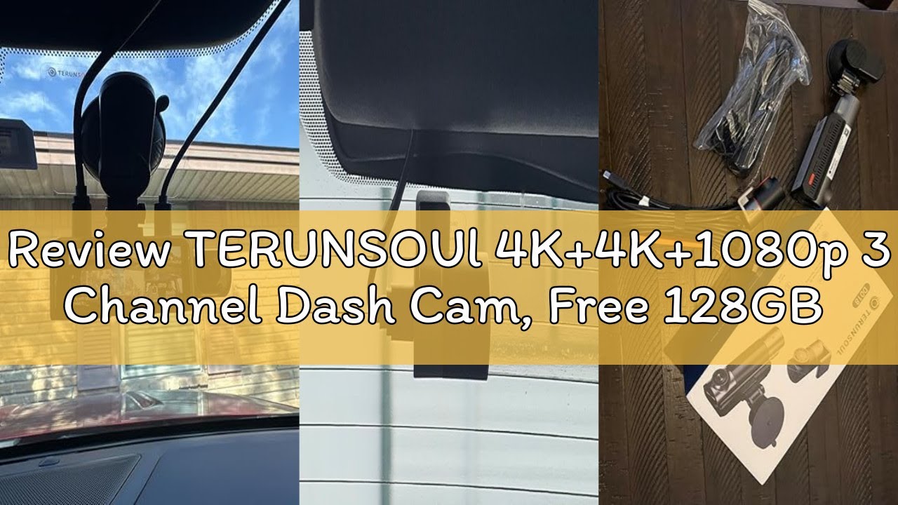 Review TERUNSOUl 4K+4K+1080p 3 Channel Dash Cam, Free 128GB Card Included, WiFi6 Dash Camera for Car