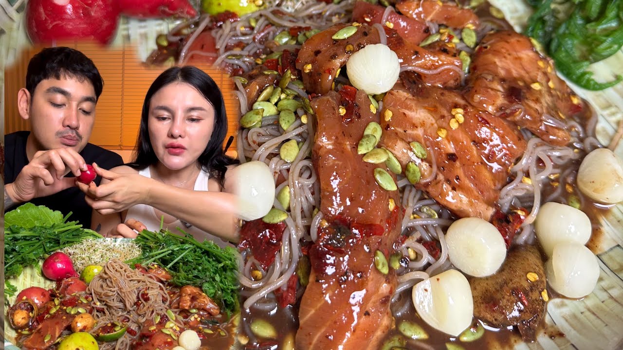 ตำซั่วแซลมอนดองแกล้มผักกรูดกรอบๆ |ตั้มมี่Channel