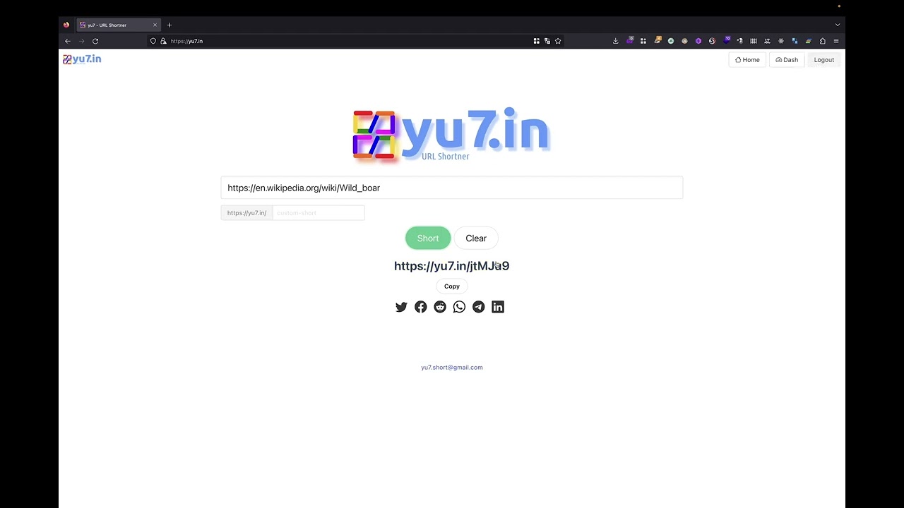 yu7.in - the new URL shortener and link aggregator