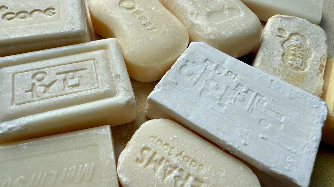 ASMR cutting dry soap/oddly carving soap/satisfying relaxing crunchy sounds/Crushing soap ASMR #4477