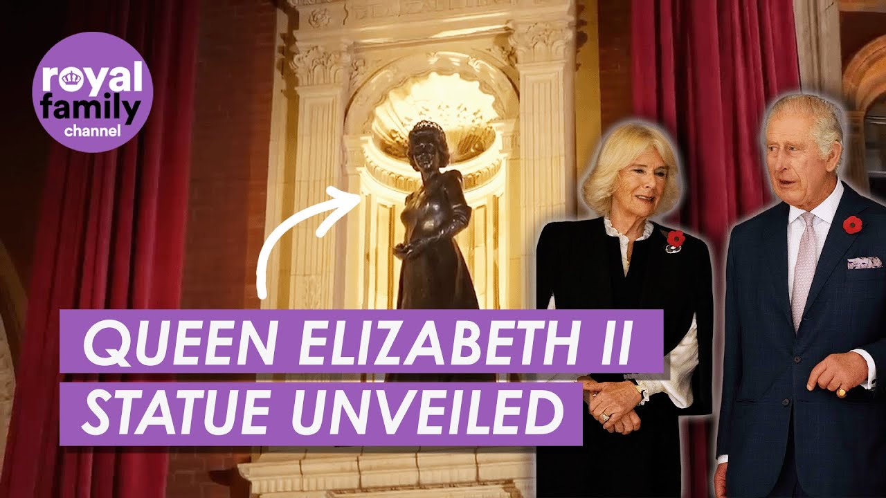 New Statue of Queen Elizabeth II and Prince Phillip at Royal Albert Hall Unveiled by King and Queen