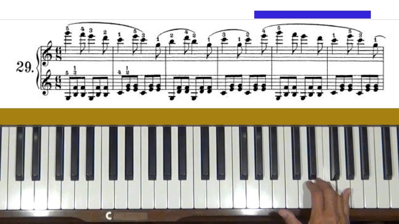 Czerny Practical Exercises for Beginners Op. 599, No. 29 Piano Tutorial