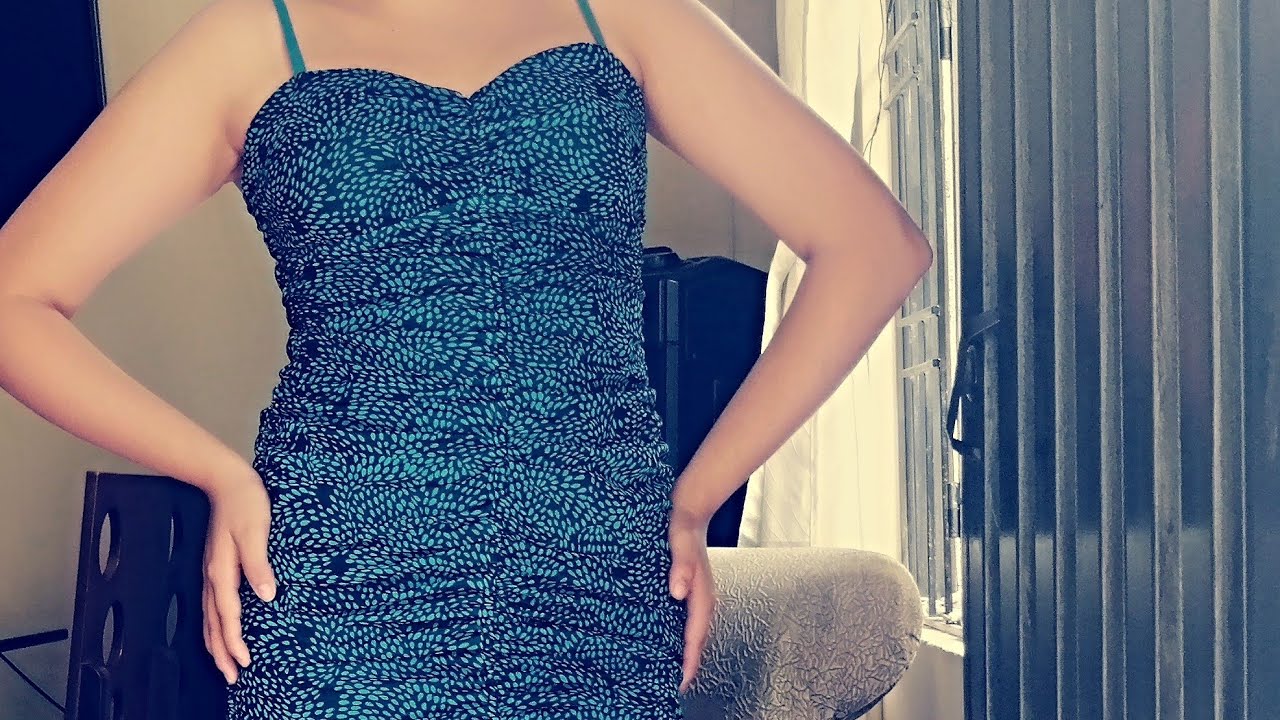 COMO HACER VESTIDO DE TIRAS PEGADO  DRAPEADO TELA LICRADA  FÁCIL PASO A PASO 🤗