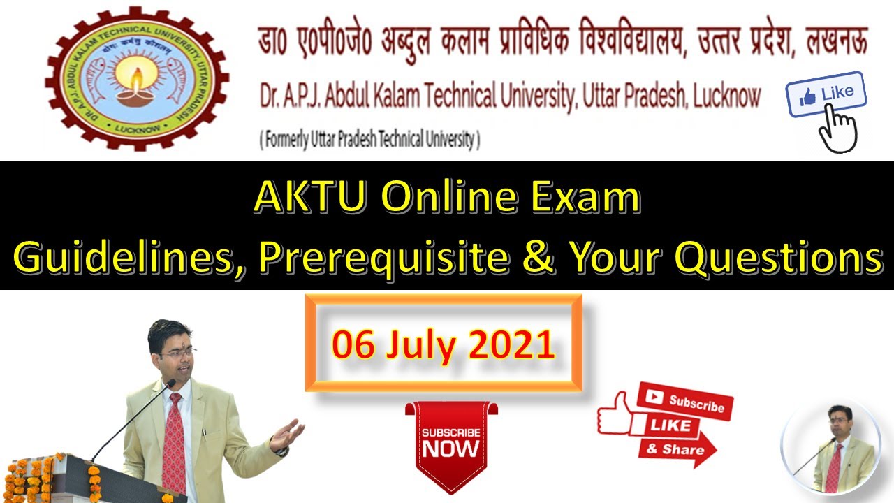 Guidelines for Exam of AKTU | Mock test AKTU | System Requirement Online Exam of AKTU | Live