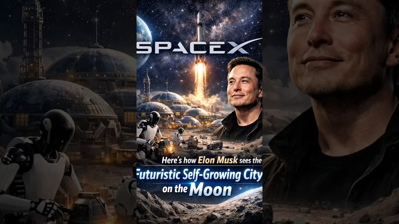 Elon Musk Humanoids Creating SELF GROWING CITY on The MOON #spacerace #spacetravel #ai #space