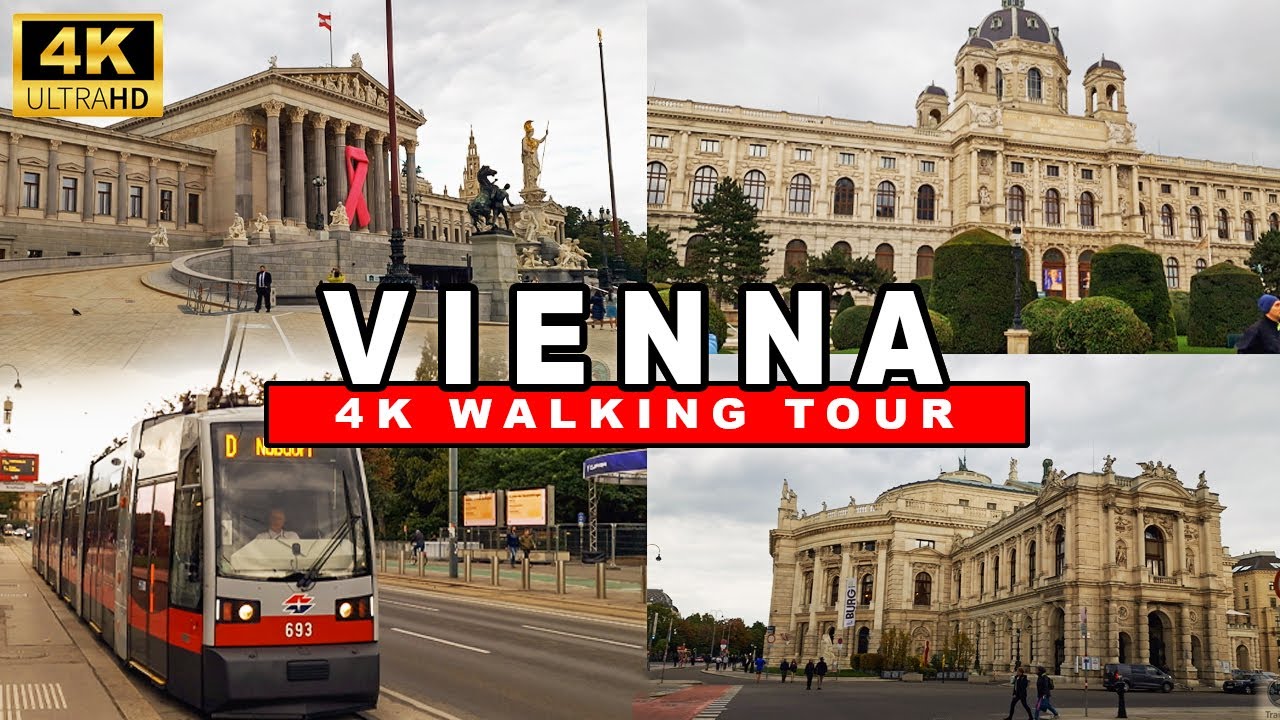 Vienna 4K Walk 2025 | Rathaus – Parliament – Museums | Cloudy Autumn Day