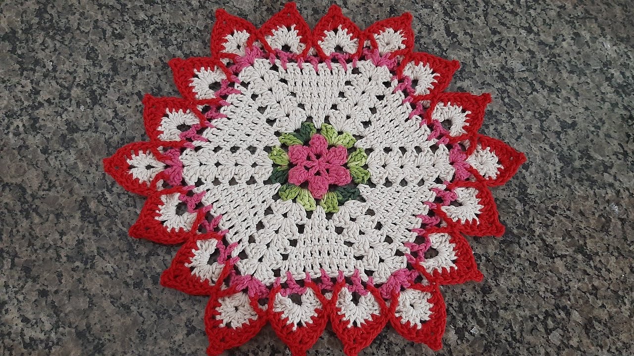 americano ou sousplat em croche flore bela video aula completa