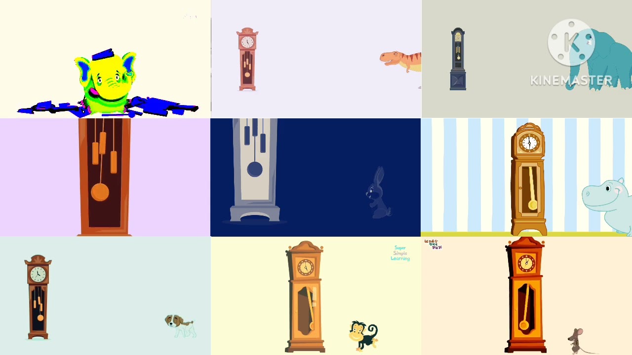 hickory dickory dock/assorted animals 😱🐊🐇🐍🐄🐇🐋🐈