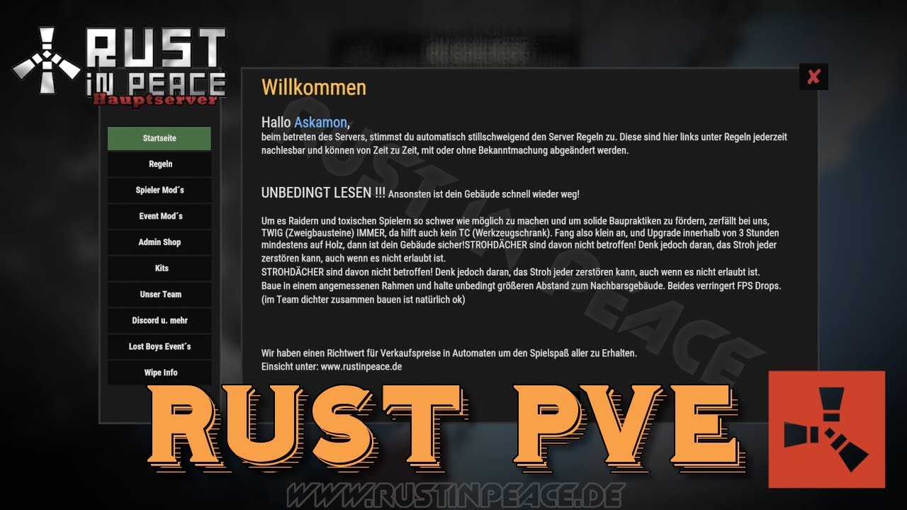 RUST IN PEACE PVE #01 - Ein Guter PVE Server Zum Entspannen - Deutsch Gameplay #rust