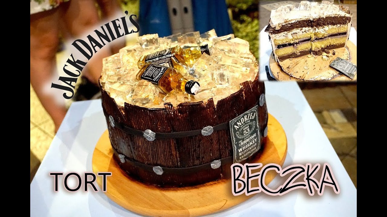 Tort beczka z lodem Jack Daniels | Wood barrel cake with ice Jack Daniels