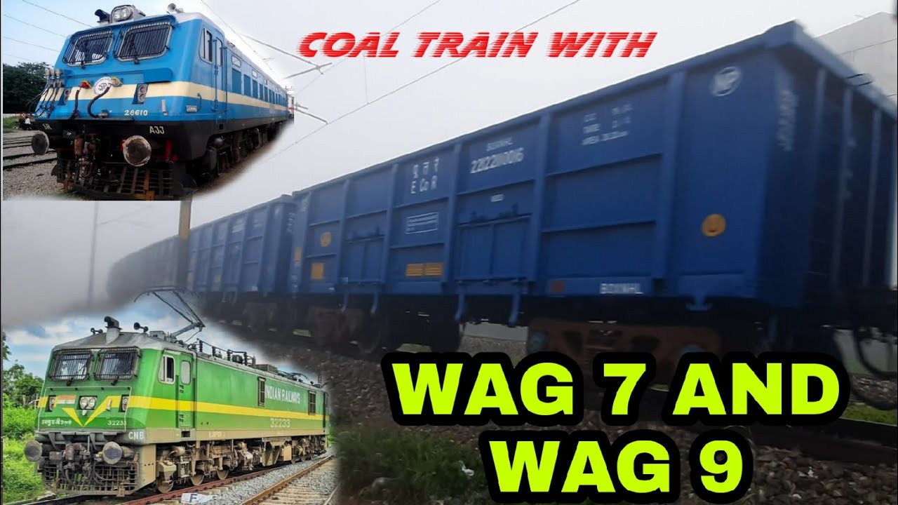 COAL TRAIN WITH WAG 9 AND WAG 7 LOCOMOTIVE CROSSING TANDA URMAR DURING THICK FOGG ☆RAIL MADE 22☆