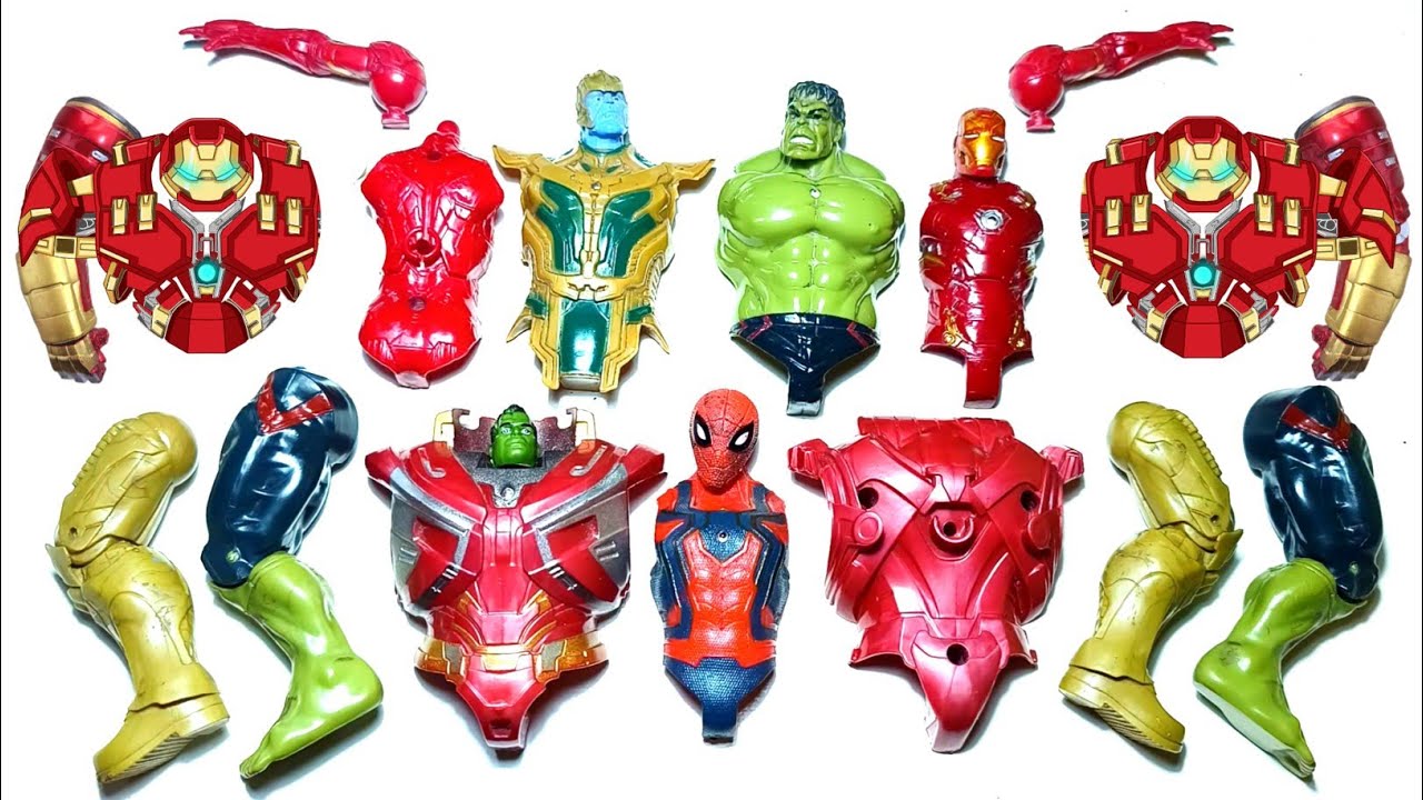 AVENGERS TOYS MARVEL'S, SPIDERMAN VS HULK VS THANOS VS IRONMAN VS HULKBUSTER