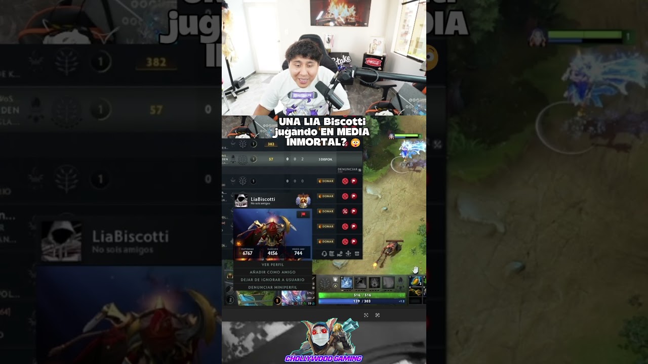 UNA LIA Biscotti JUGANDO en MEDIA INMORTAL😲 #macarius #dota2 #shorts #shorthviral #shortvideo #kick