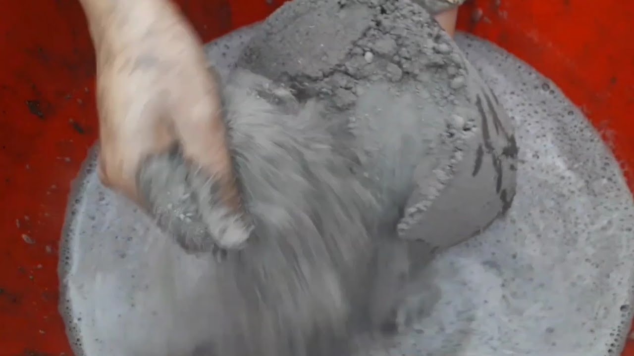 Soft cement mini cups+huge buckets crumbling in lots of foamy water ASMR crumbling video 🔥💦😴
