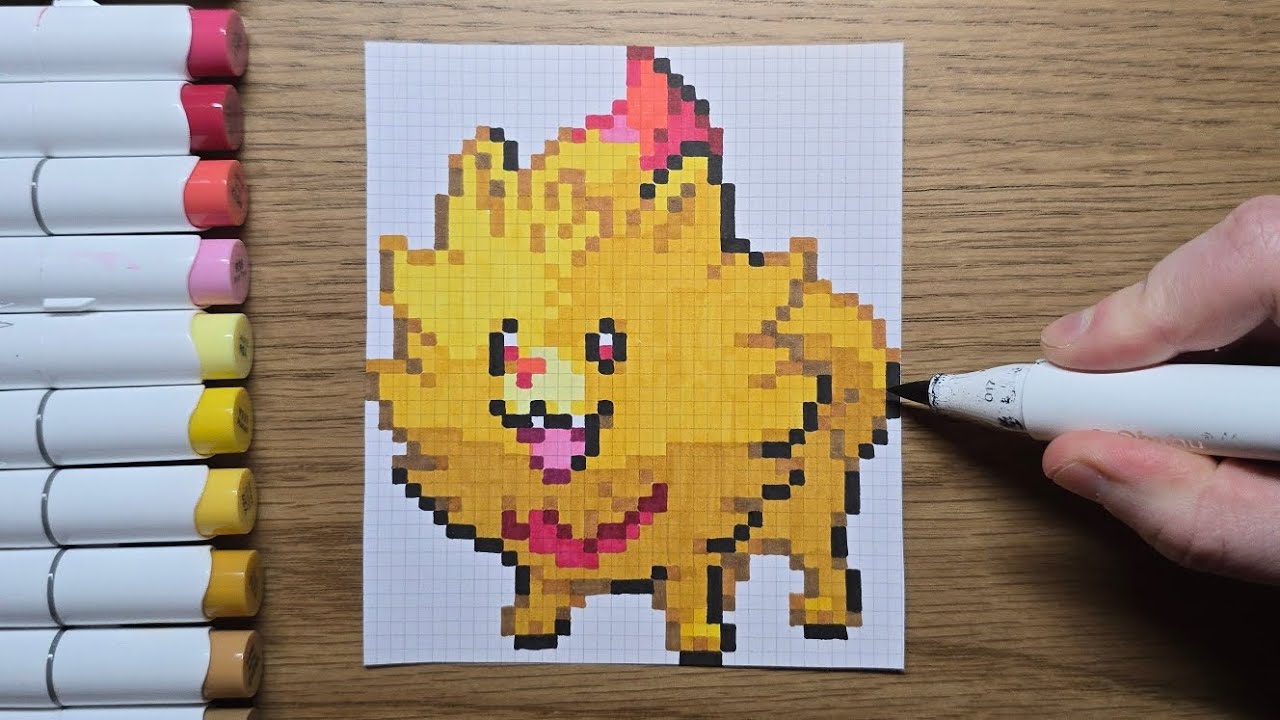 Pombon Pixel Art Drawing | Pokémon Gen 10 Starter