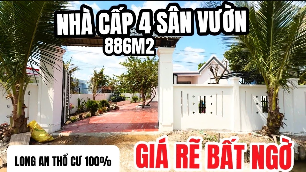 MS 08 Nhà cấp 4 sân vườn 886m2 thổ cư 100% giá rẽ bất ngờ tại Long An | Nhà Phố Tấn Lộc