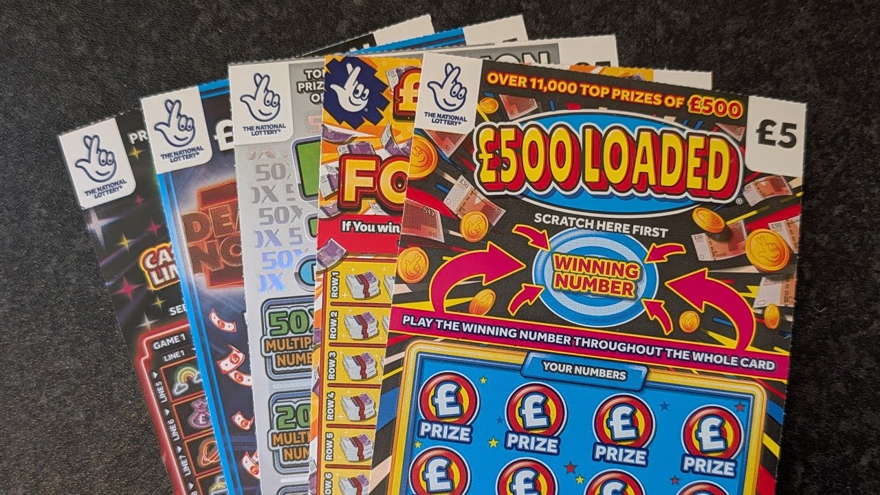 Набор лотерейных скретч-карт Allwyn National Lottery стоимостью 25 фунтов стерлингов каждая.