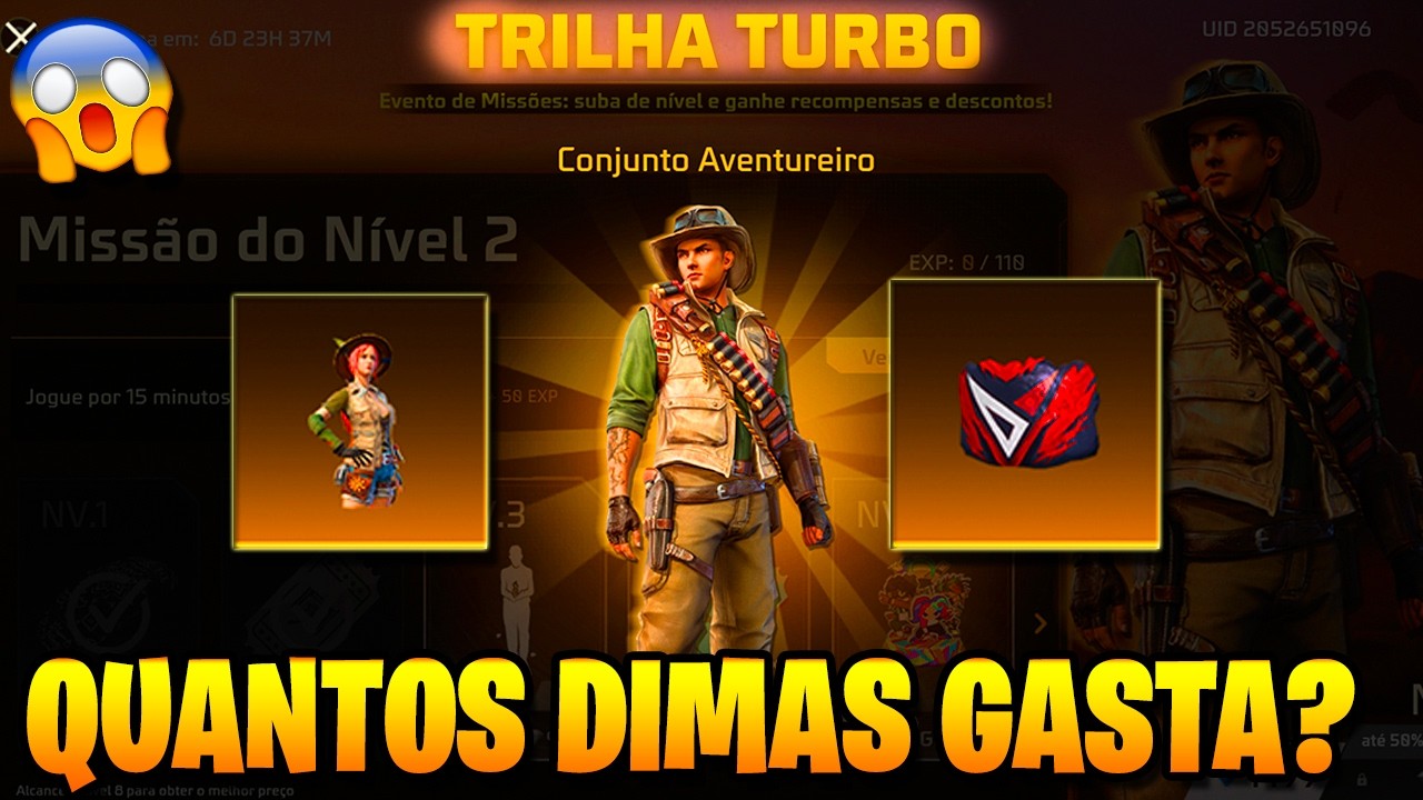 COMO PEGAR O AVENTUREIRO MAIS FACIL! EVENTO TRILHA TURBO FREE FIRE, PEGANDO O AVENTUREIRO NO FF