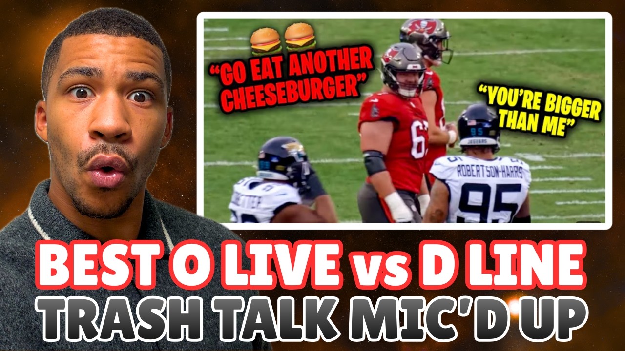Brit Reacts to O-Line vs D-Line Trash Talk… This Was SAVAGE 😳