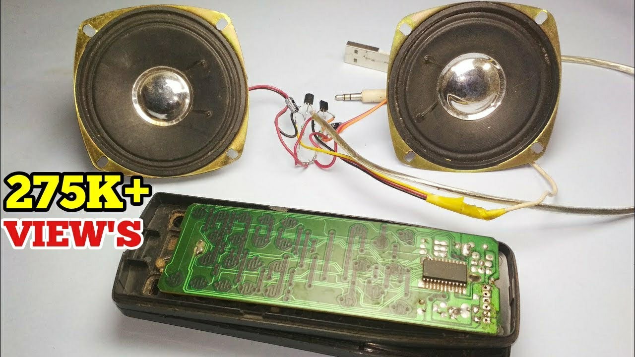Simple left-right | Stereo Amplifier Circuit With Old TV REMOTE