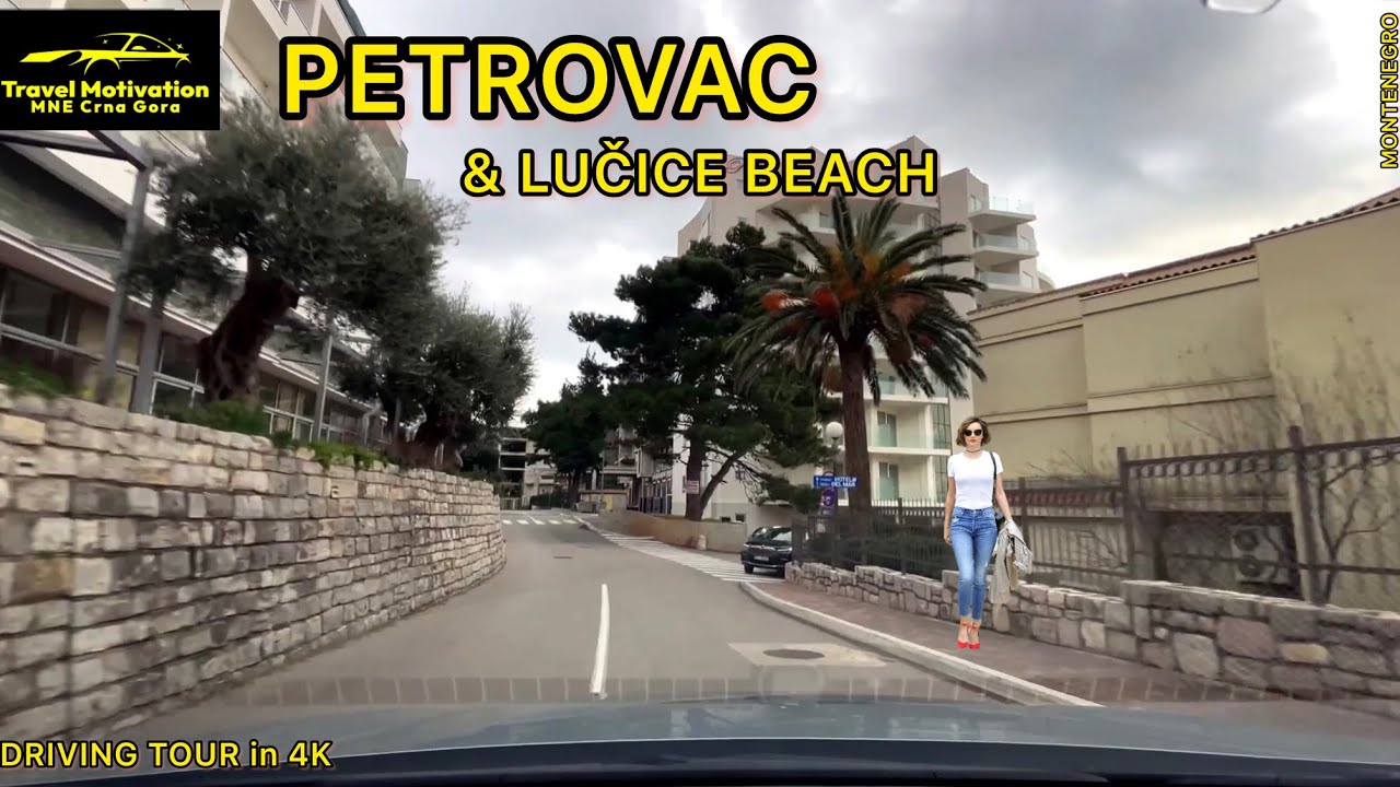 PETROVAC vožnja i Plaža LUČICE Januar 2024 - PETROVAC & LUČICE Beach [Driving Tour in 4K] Crna Gora