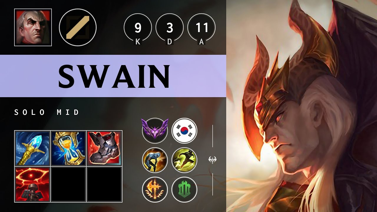 Swain Mid vs Yasuo: Dominating - KR Master Patch 25.S1.1