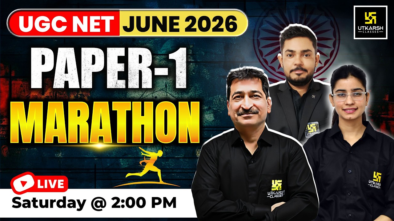 UGC NET June 2026 | Paper-1 Marathon | Live Class | All Units Revision & PYQs | Utkarsh UGC NET