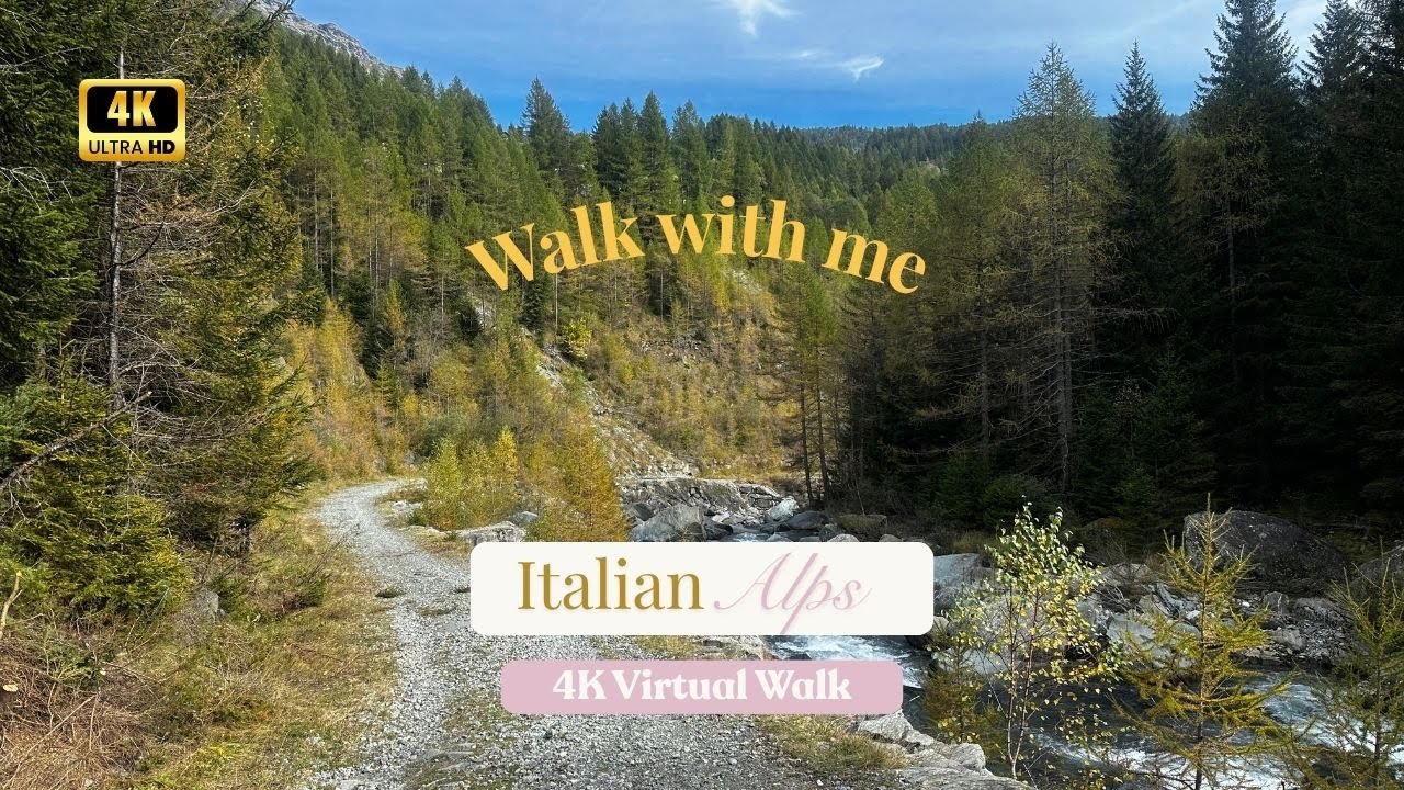 Walk with me - 4K Virtual Hike in the Italian Alps - Relaxing nature sounds