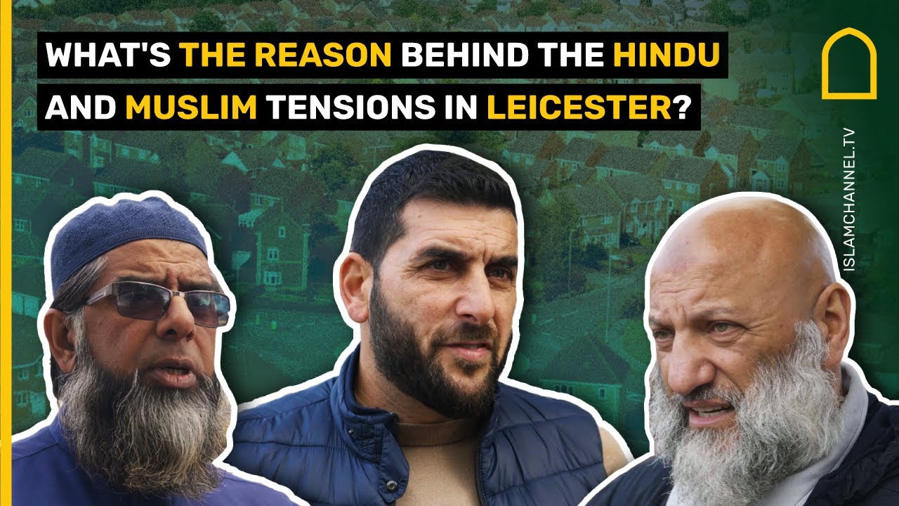 What's the reason behind the Hindu and Muslim tensions in Leicester?