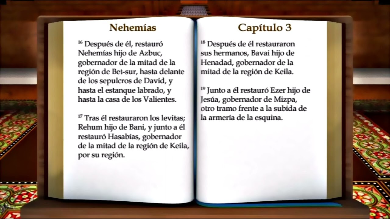 ' NEHEMÍAS '  'LIBRO COMPLETO DE LA BIBLIA REINA VALERA  VERSION 1960 ANTIGUO TESTAMENTO FULL HD